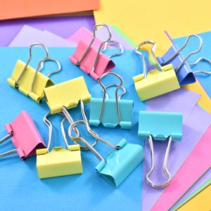 Nos meilleures ventes Vintage Nostalgia Series Rainbow Color 15PCS Vinyl Coat 25mm 1 "in Zip Lock Standup Bag Binder Clips - Product Image 4