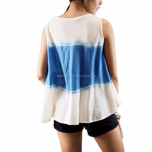 NAPAT Top décontracté pour femme, style tie dye, col en O, chemise d'été décontractée pour femme - Product Image 2