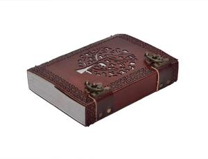 สมุดบันทึกประจำวันพร้อมทองเหลืองล็อค2ชิ้นดีไซน์ให้ต้นไม้สวยงามหนังแท้เย็บข้างสมุด A5 - Product Image 6