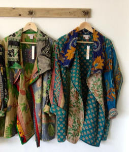 Chaqueta de algodón de diseño Vintage para mujer, abrigo Reversible hecho a mano de diseñador étnico, moda de invierno, respetuoso con el medio ambiente - Product Image 3