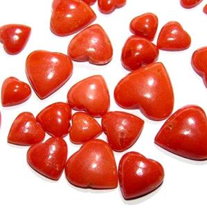 หินอัญมณีทรงหลังเบี้ยทรงปะการังเรียบรูปหัวใจจากอิตาลีสีแดงทำให้ธรรมชาติ - Product Image 2