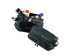 Genuine Leather Cosmetic Bag/ Black-Colored Cosmetic Bag - Product Image 1