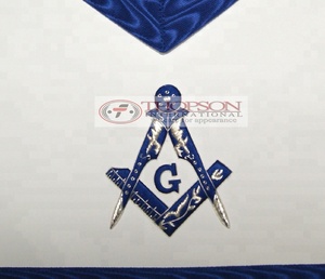 Masonic Regalia Blue Lodge Master Mason Delantal Bordado hecho a mano Artesanía Punto de cruz y costura - Product Image 2