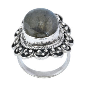 แหวนพลอยลาบราดอไรต์รูปไข่925แหวนเงินสเตอร์ลิงวิคตอเรียเครื่องประดับหนามเตยแหวนแฟชั่นคลาสสิกสำหรับผู้หญิง - Product Image 2