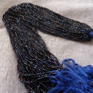 Perles à facettes rondes naturelles noires spinelle, cristaux de taille 2 MM, pierres de guérison, perles de pierres précieuses - Product Image 3