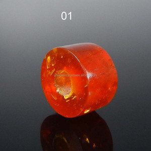 Silver Jewelry Roundel Loose Big Hole 14x8x4.5mm Synthetic <b>Red</b> Gemstone <b>Beads</b> Ishu Gems IG5440 - Product Image 1