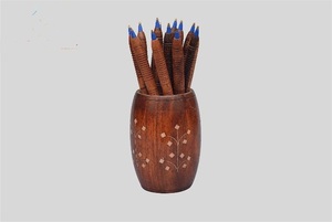 Wooden <b>Pen</b> <b>Holder</b> Wood Pencil Jar , Handmade Table <b>Pen</b> Jar , Carved Office Work Stand Wooden Table Set Writ <b>Holder</b> - Product Image 2