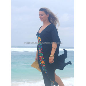 Vestido Maxi Bohemio Chic Bordado, Sensual y Atractivo, para Fiesta en la Playa, Moda Femenina, Personalizado, Estilo Hippie, Abertura Lateral, Largo y Sexy - Product Image 1