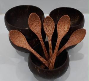 Bol en vaisselle écologique de couleur marron, bol en coquille de noix de coco, pas de laque colorée chimique, prix du bol en coquille de noix de coco - Product Image 1