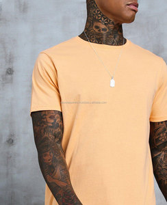 T-shirt long moulant en coton pour hommes, blanc, impression personnalisée, 100%, AA 2154, vente en gros - Product Image 3