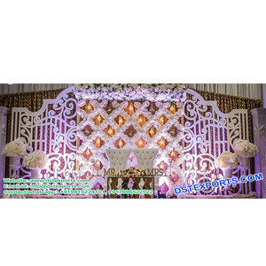 Los últimos marcos traseros brillantes para decoraciones de escenario de boda, velas y Marcos florales para bodas elegantes - Product Image 1