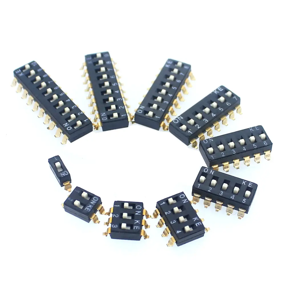 2.54mm pitch IC tipi smd dip anahtarı 1 2 3 4 5 6 7 8 Pozisyon RoHS aletleri