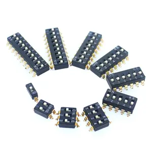 2.54มม. Pitch IC ประเภท Smd Dip Switch 1 2 3 4 5 6 7 8ตำแหน่งเครื่องใช้ไฟฟ้า RoHS