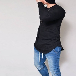 Camisetas de manga larga para hombre con logotipo frontal de impresión personalizado Diseño transpirable Opción de talla grande - Product Image 4