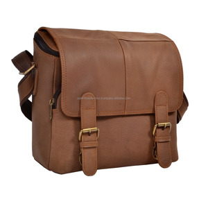 Sac d'appareil photo en cuir véritable 100% personnalisé pour les photographes sacs DSLR de haute qualité avec séparateurs rembourrés et bandoulière réglable - Product Image 2