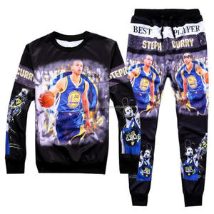 2024 vêtements de sport sublimé hommes personnalisé Streetwear empilé Joggers ensemble hommes survêtement évasé à manches courtes t-shirt survêtement ensemble - Product Image 1