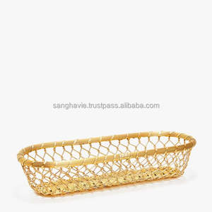 Antique Gold Sustainable Fruit Basket Classic Design Kitchen Decorative <b>Storage</b> Iron Metal - Product Image 1
