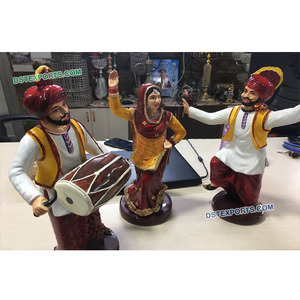 Estatuas de Fibra Pequeñas de Bhangra Punjabi, Estatua Cultural Punjabi de Bhangra, Jatt con Dhol - Product Image 1