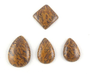 4 pièces de cabochons en vrac de jaspe naturel de Mariyam en forme de poire et de pierres précieuses en vrac pour la fabrication de bijoux en gros - Product Image 1