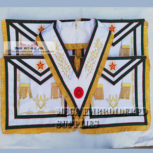 Masonic Regalia Scottish Rite Collar bordado delantal hecho a mano con tela de cuero cinta Fundación Freemason bordado parche - Product Image 2