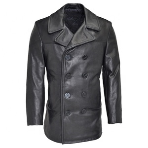 Mens หนังรถจักรยานยนต์คู่หนัง Coat แจ็คเก็ตเสื้อแจ็คเก็ตเสื้อกันหนาว - Product Image 1