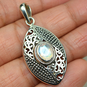 Winsome-Colgante de Plata de Ley 925 con forma ovalada de arcoíris, joyería de plata de ley 925, gran oferta - Product Image 3