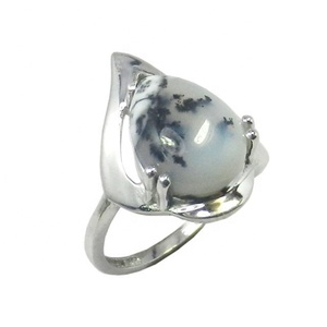 Mode indienne Fine Jewelry Bague en argent sterling 925 agate dendritique éternité vermeil pour les occasions de fête grossiste - Product Image 1
