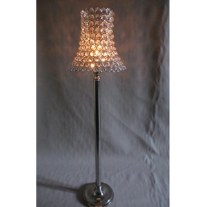 Bougeoir de pièce maîtresse en métal argenté avec bol en cristal pour décoration de mariage ou de fête - Product Image 5