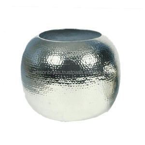 Metal Aluminio En Relieve Royal Planter Plata Antiguo Juego de 2 Fabricante Mayorista - Product Image 5