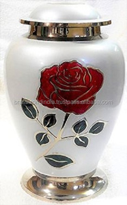 <b>Large</b> Falling Leaves Cremation <b>Urn</b> Funeral Supplies Brassworld India - Product Image 6