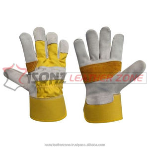 Guantes de Seguridad de Piel Dividida con Palma Reforzada, Duraderos, Antideslizantes/Anticorte, Guantes de Trabajo - Product Image 1