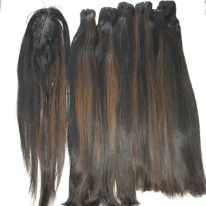 Silky straight highlight color Livihair company in Vietnam mink hair collection 100% good remy hair natural hair extensions