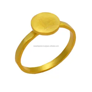 Anillo liso hecho a mano de nuevo diseñador Chapado en oro Plata de Ley 925 Anillo liso Proveedor de joyería Fabricación mayorista POR CDP. - Product Image 1