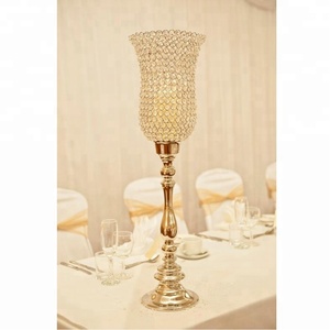 Impressionnant qualité nouveauté longue votive métal aluminium cristal perles table pièce maîtresse décoration mariage et Restaurants Table - Product Image 4
