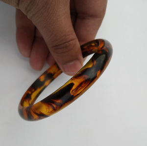 Bracelets jonc en corne de buffle et résine en forme de H tendance pour femmes, taille personnalisable - Product Image 3