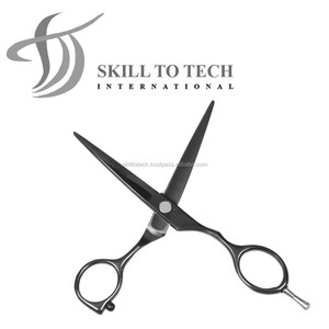 Tijeras de corte de pelo de peluquero profesional con revestimiento negro azabache de acero inoxidable Premium, último diseño de moda para Estilismo de precisión - Product Image 3