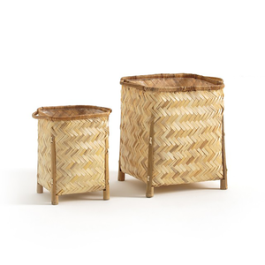 Cesto de Ropa de Bambú Ecológico de Color Natural con Tapa y Asas, Almacenamiento Sostenible de Ropa, Cesto para Juguetes, Tejido a Mano en Vietnam, Diseño Duradero - Product Image 1