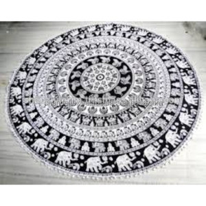 Serviette de Plage Imprimée de Style Hippie Ethnique, Style Ethnique, Tenture Murale, Tapis de Yoga, Mandala Indien, Éléphant, 72 Pouces - Product Image 5