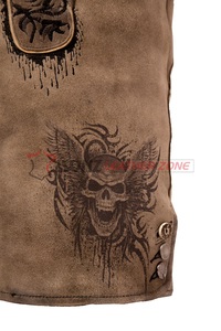 German Bavarian Oktoberfest Lederhosen Trachten High Quality <b>Men's</b> Suede <b>Leather</b> <b>Shorts</b> Eco-Friendly Breathable Button Fly - Product Image 4