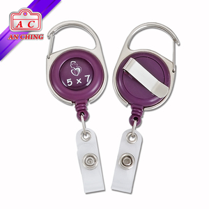 ABS Material Metal Clip Back 60cm Nylon Pull Cord Retractable <b>ID</b> Badge Reel - Product Image 5