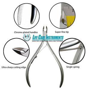 ที่ตัดหนังกำพร้าแบบมืออาชีพ แบบสปริงคู่ ขนาด 12, 14, 16 และแบบเต็มปาก พร้อมด้ามจับที่มีการยึดเกาะที่สมบูรณ์แบบ ตกแต่งด้วยด้ามจับโดย Life Care Instruments - Product Image 5