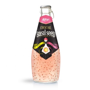 Vente en gros de bouteilles en verre de 290 ml de la marque RITA pour cocktails, emballage personnalisé, pour la santé, la beauté, jus de fruits et légumes à base de graines de basilic et de mangue - Product Image 2