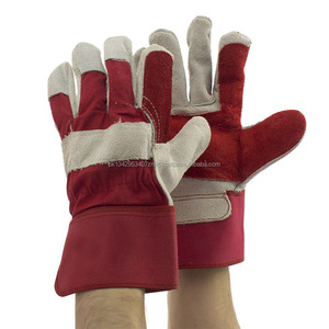 Heavy Duty Non-Slip Custom Leather <b>Gloves</b> Canadian Rigger Safety <b>Gloves</b> Hand Protection Reinforced Cowhide Split Leather - Product Image 1