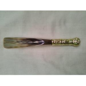 Luxury Leather <b>Handle</b> Custom Metal Pocket Stainless Steel Shoe Horn Black <b>knife</b> - Product Image 1