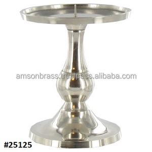 JUEGO DE 2 CUATRO PATAS CON ACABADO NIQUELADO SOPORTE DE VELAS DECORACIÓN DE NAVIDAD Nuevo diseño Portavelas de pilar de Metal - Product Image 2