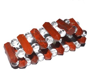 2026 Gemstone <b>Red</b> Jasper With Crystal Quartz <b>Bracelet</b> healing beaded hand stretch <b>bracelets</b> - Product Image 1