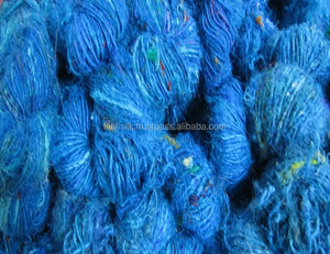 เส้นด้ายถักไหมพรมแบบศิลปะทำด้วยมือเส้นไหม100% ที่เป็นมิตรต่อสิ่งแวดล้อมผ้าดิบแบบส่าหรีถักลายแบบไม่ผ่านการย้อมย้อม - Product Image 4