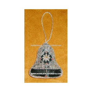 Indian Handmade Fabric Zari Embroidery Christmas Tree Ornaments - Product Image 1