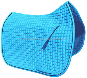 Shemax 2024 Satin Tissu Anglais Dressage Tapis De Selle Coton Logo Style Couleur Cob Doublure Matériel Origine Mousse Pleine Poly Taille LLT - Product Image 1