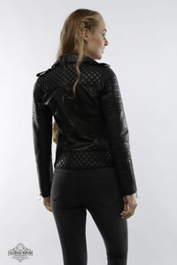 Blouson en cuir véritable pour femmes, de haute qualité, 2019 - Product Image 3